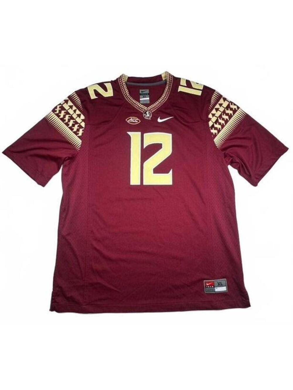 Nike Florida State Seminoles #12 Football Jersey Garnet ACC FSU Men’s Size XL